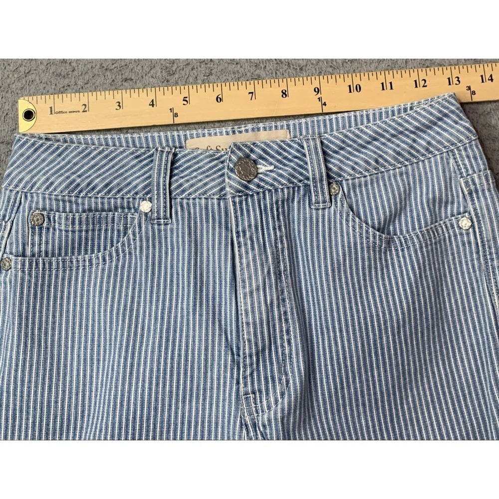 Soft Surroundings Jeans Womens Size 4 Striped Blue White Style 2DY11 Denim Jeans - Picture 2 of 10